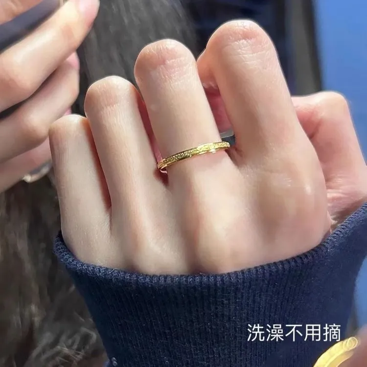 满天星钛钢磨砂戒指细满天星素圈男女尾戒指环闺蜜情侣不掉色食指