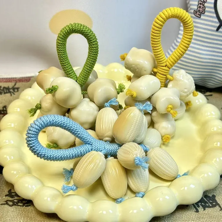 象牙果原果雕刻糖心色原白象牙果葡萄串装饰串可爱文玩饰品
