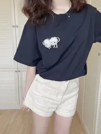 有毛球哦！！！双毛球别针太好看啦！短袖T恤 男女同款（微瑕）