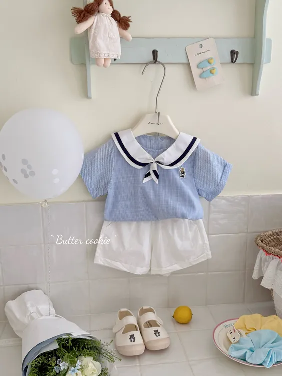 SY-68099-儿童时尚洋气海军风兄妹装（夏款）