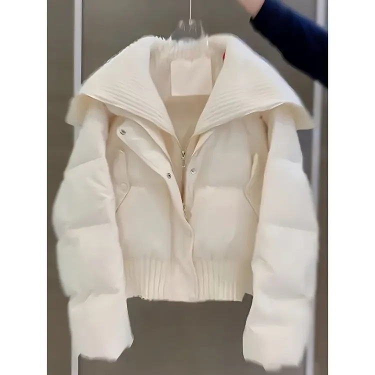 气质高级感棉服女2024年冬季新款保暖加厚翻领短款韩版外套小个子