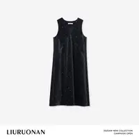 LIURUONAN | 9.28四周年【深海蓝调背心裙】复古气质V领无袖连衣裙