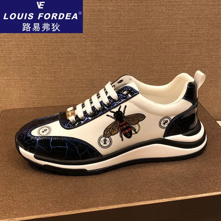 Louis Fordea/路易弗狄高档小白鞋轻奢男鞋高端运动鞋男士休闲鞋