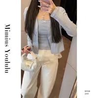 【mimius】&游鹿鹿 蝴蝶结蕾丝边吊带+针织开衫 G02199