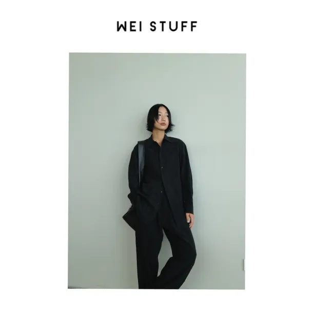 WEI STUFF “松弛随性” 时尚百搭100莱赛尔纯色宽松长袖衬衫 9407.