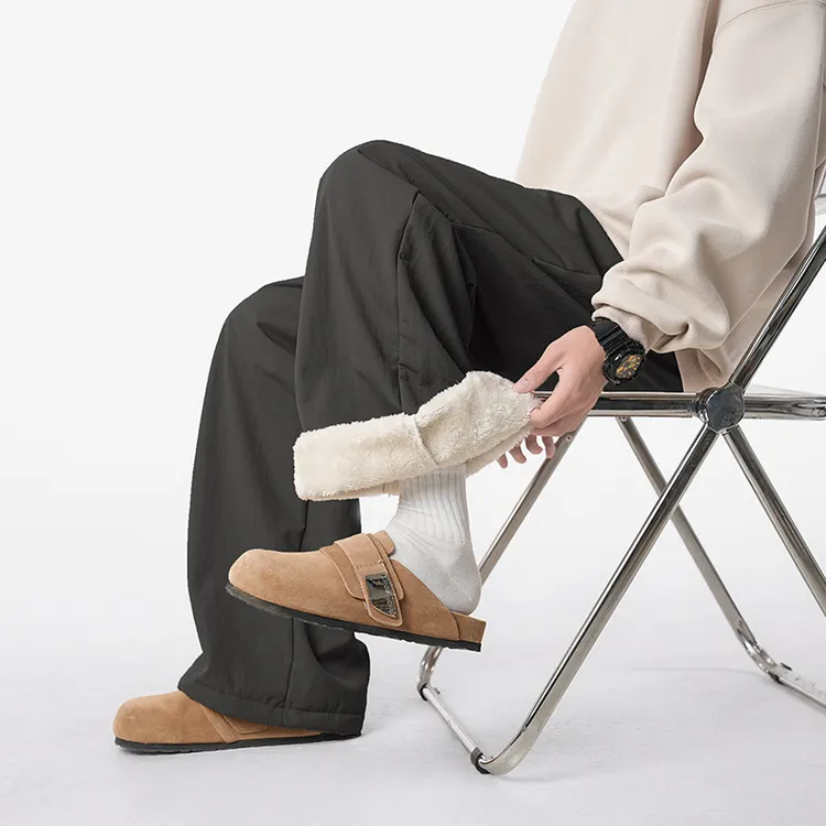 秋冬户外加绒长裤加厚裤子男款休闲裤防寒直筒滑雪保暖时尚长裤