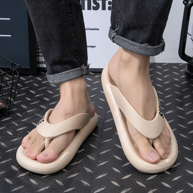 新款休闲时尚潮流男士人字拖居家户外穿沙滩夹脚防滑防臭舒适软底