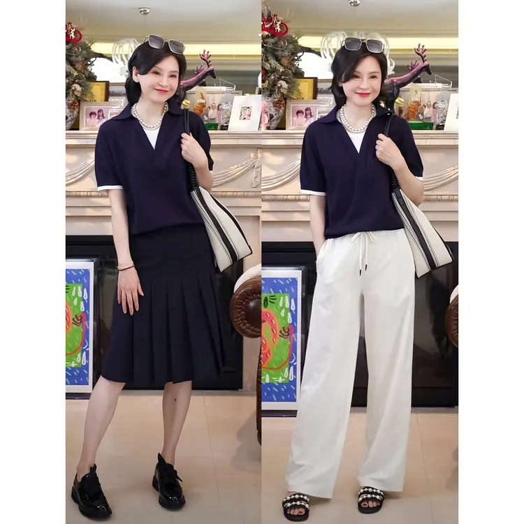 我是摩羯 哈利波特 艾草棉16针编织假两件秋polo衫短袖上衣