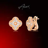 AIAX 镀K金【夏上新】时尚轻奢韩版复古经典闪亮耳环TSL1412