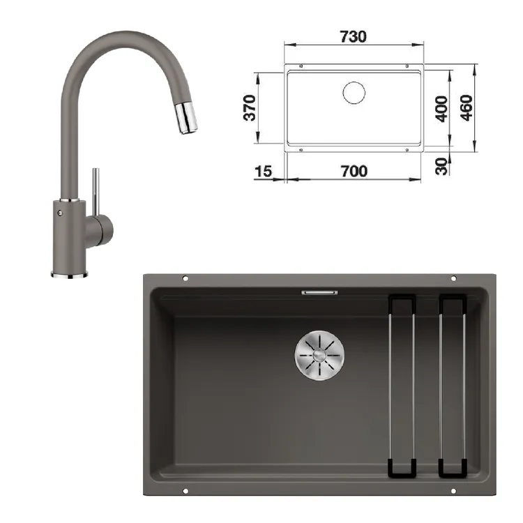 德国铂浪高BLANCO ETAGON 700-U花岗岩台下水槽石英石厨盆