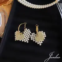 合金锆石耳饰 韩系简约气质珍珠耳钉心形小众珍珠耳环EH251225