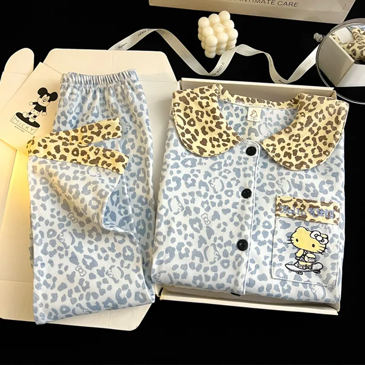 儿童睡衣女童秋冬季加厚保暖德绒2025新款小女孩中大童家居服套装