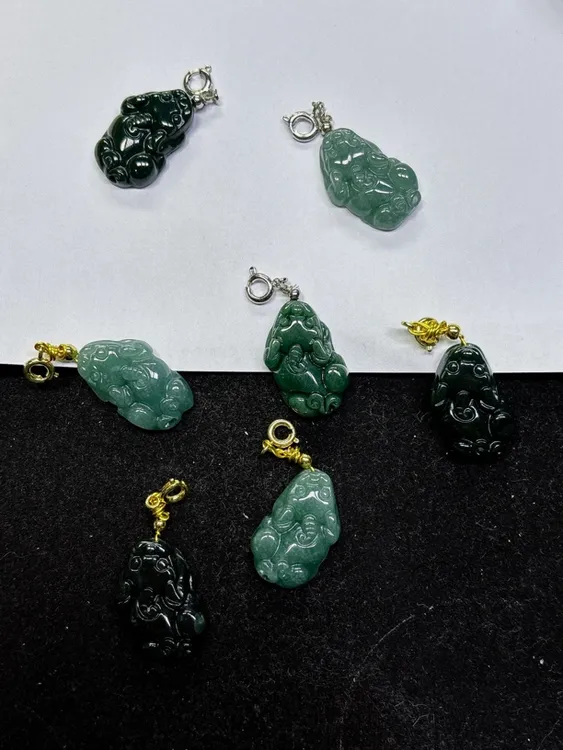 翡翠A货蓝水墨绿貔貅米多多国潮多样性发一件