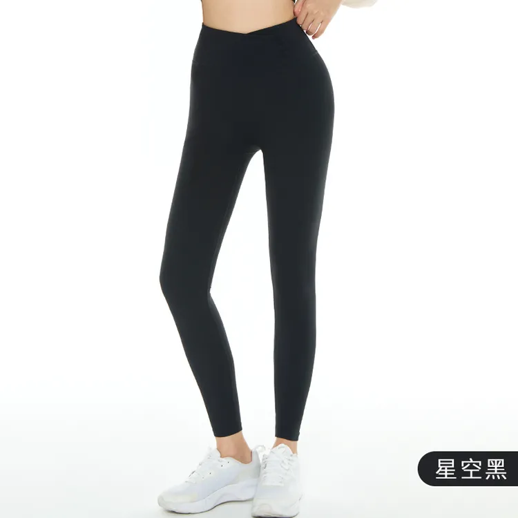 avua莱卡裸感紧身超强弹力瑜伽裤高腰蜜桃臀提臀裤女外穿跑步长裤