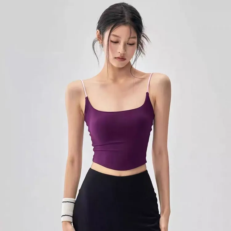 一体式小吊带防震聚拢运动内衣美背设计瑜伽普拉提跑步外穿文胸