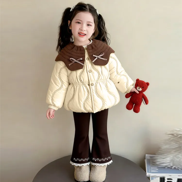 女童加绒棉服冬季2025新款儿童韩版棉袄洋气女宝加厚保暖冬装棉衣