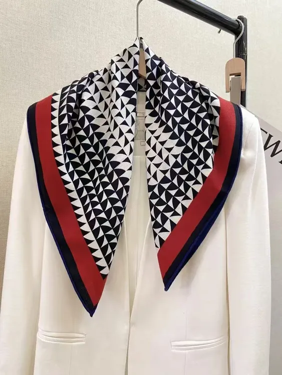 【简约H印花】真丝羊毛！双面同色高级感绵羊毛方巾丝巾围巾