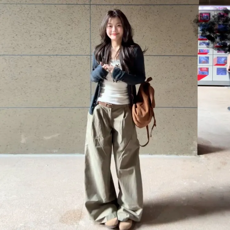 针织开衫外套女2025新款爆款秋季内搭打底吊带背心外搭上衣两件套