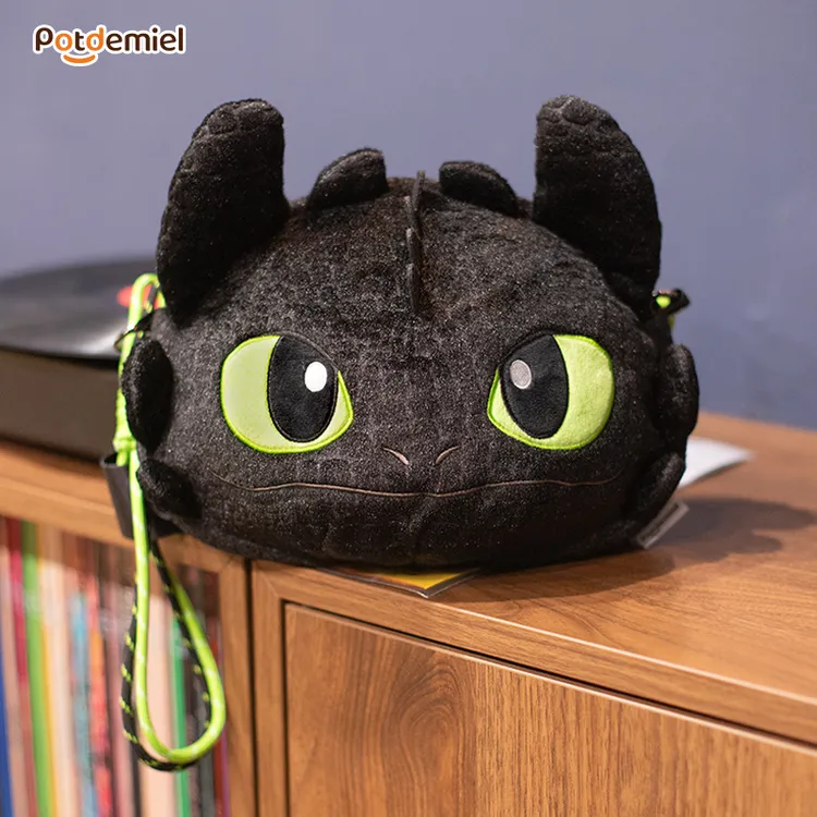 potdemiel环球正版驯龙高手系列夜煞炫酷毛绒斜挎包