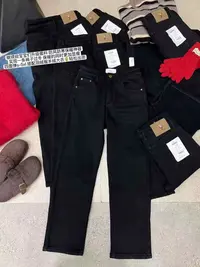 小孟~秋冬四面弹宝宝绒显瘦牛仔直筒裤5558