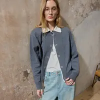 PHISM/PHISM新款时尚百搭撞色领针织开衫749KT35