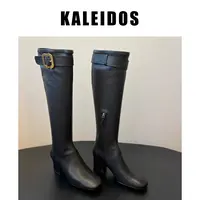 KALEIDOS 时装靴高筒靴女靴中筒靴时装尖头时尚长筒6cm