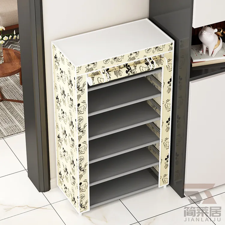 家用多层鞋架子出租房鞋柜多功能组装防尘简易宿舍结实门口经济型