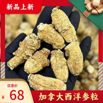 加拿大西洋参整根整枝5年老参粒头软质切片花旗参味浓郁打粉营养