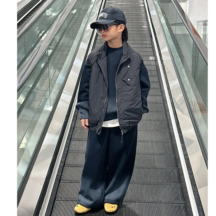 【嘟妈童装】2025秋冬季儿童拉链加棉时尚马甲2736