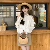 【小铃铛】TU24420法式气质高级感喇叭长袖衬衫女小众上衣