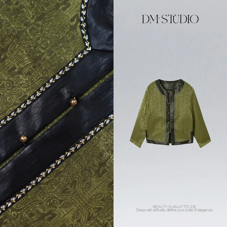 DEDM•STUDIO/高级轻奢气质复古重工提花双面穿皮外套2508WT/71822