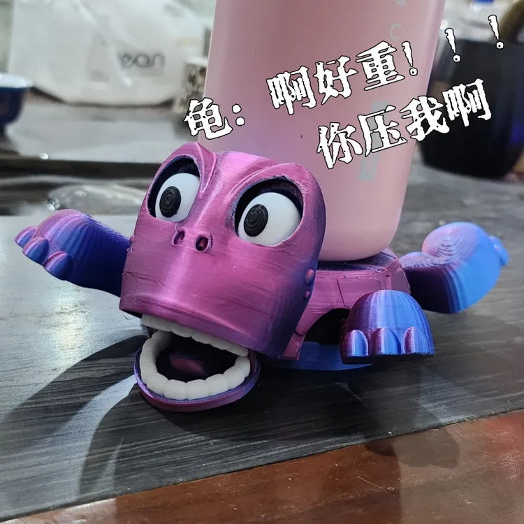 【搞怪新品】3d搞笑乌龟王八杯垫创意解压桌面摆件谁压我瞪眼王八