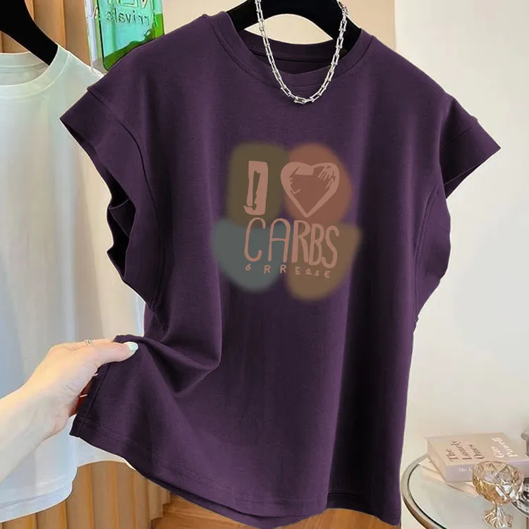 夏季新款大码宽松100%纯棉圆领无袖T恤女潮流休闲百搭飞飞袖背心