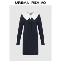 【HOT】UR2025秋季新款女装学院风假两件针织连衣裙UYL950234