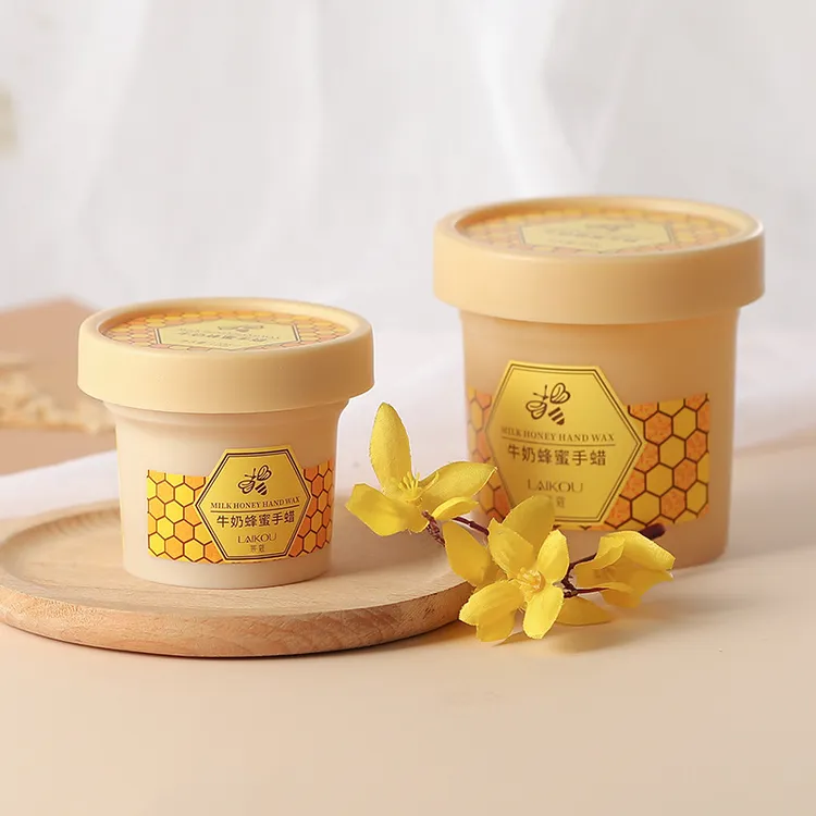 送勺子莱蔻牛奶蜂蜜手蜡120g 保湿滋润手膜护手霜护肤品一件代发