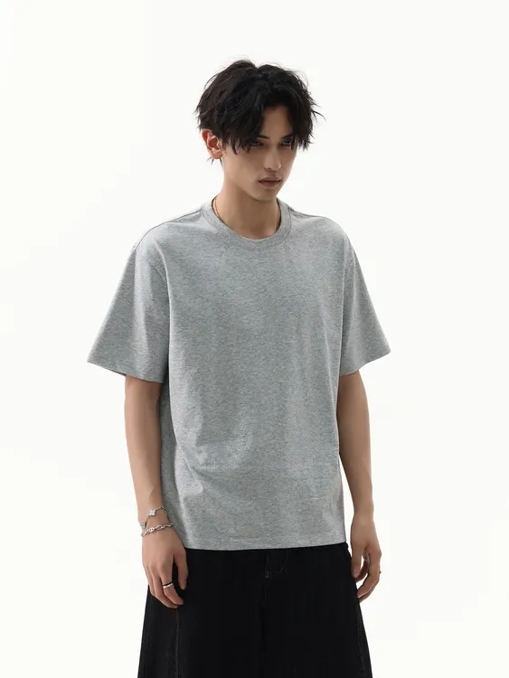 RedVouge280g索罗娜凉感纯色基础T恤修身穿搭男女短袖cleanfit