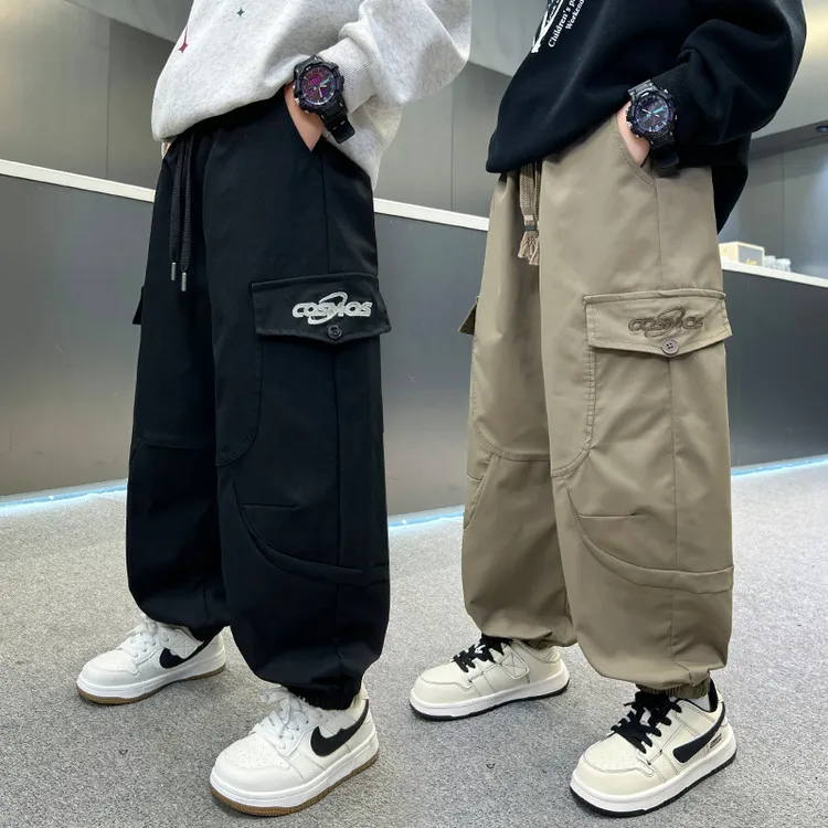 裤子韩版秋季纯色男童中大童