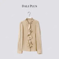 DALI PLUS“金色荷叶边衬衫”打揽木耳花边衬衫长袖衬衫-D5SS7264
