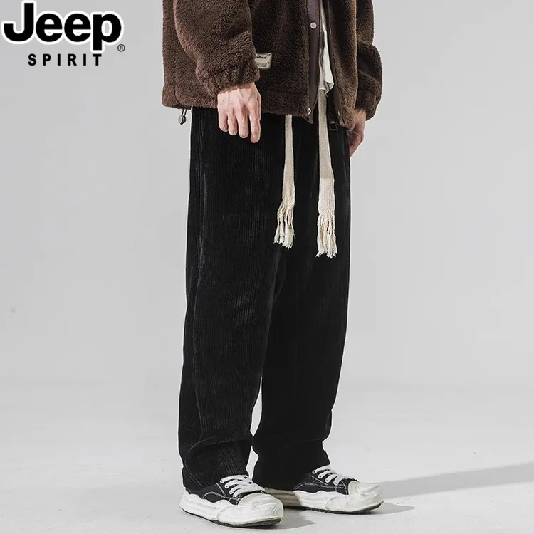JEEPSPIRIT吉普春夏季直筒休闲裤男士垂感运动裤百搭阔腿卫裤男款