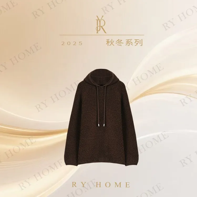 【容雨RYHOME】100%绵羊毛S秋冬连帽宽松卫衣253M3144