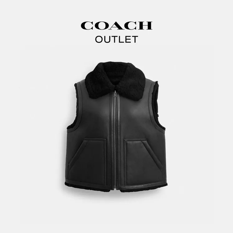 COACH/蔻驰奥莱 双面羊毛皮背心