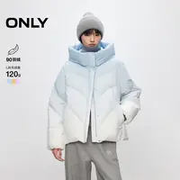 ONLY2025冬季新款渐变连帽立领宽松廓形面包服羽绒服女|125423016