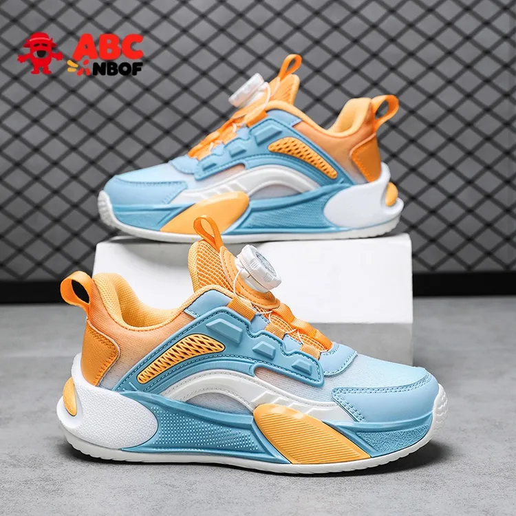 ABC NBOF男童鞋子2025新款男中大童皮面防水男孩跑步鞋儿童运动鞋