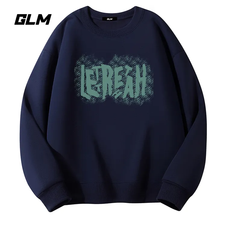 潮牌GLM春秋季男士卫衣外套圆领长袖T恤打底衫大码上衣加绒服装潮