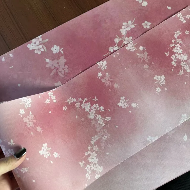 静德斋【是绢布】古风素雅【落樱绢布长卷】小楷行草书作品宣纸