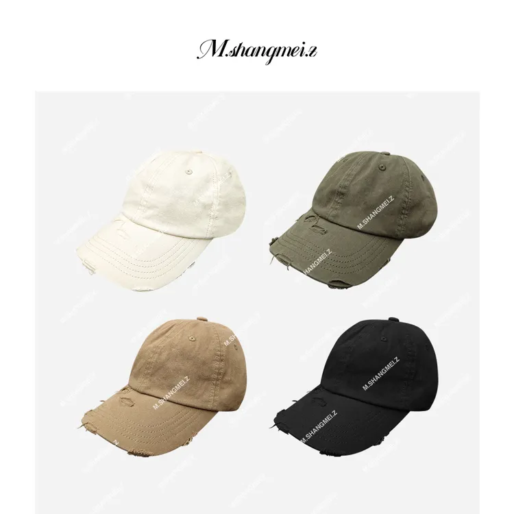 M.SHANGMEI.Z/沐熙美大哥气质磨边潮流百搭鸭舌棒球帽子F02226