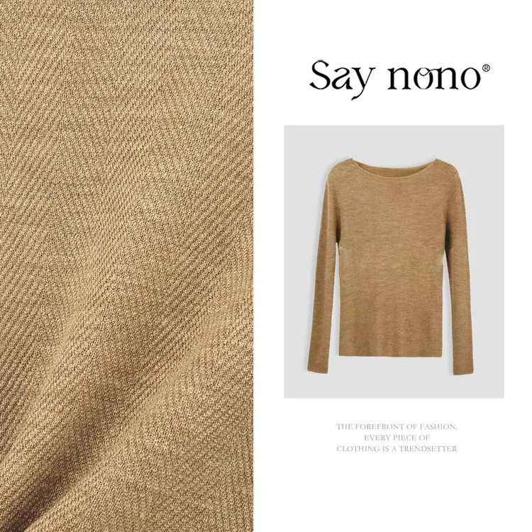 懒猫nono│Saynono “100羊毛”纯色简约圆领套头针织毛衫 GS0152WY