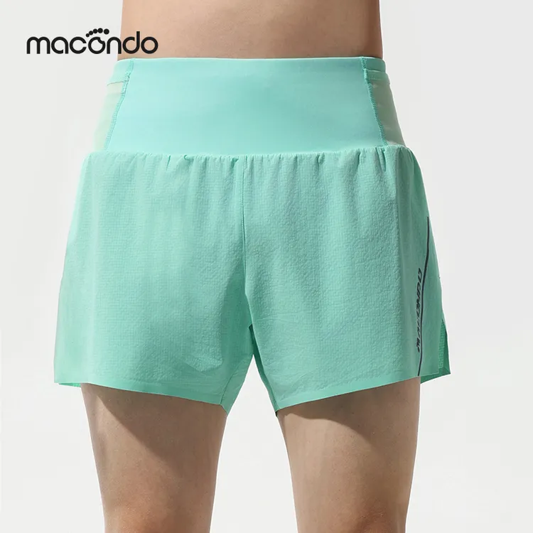 马孔多男子4英寸短裤腰部科技夹芯层速干凉感抗菌三口袋防汗后兜