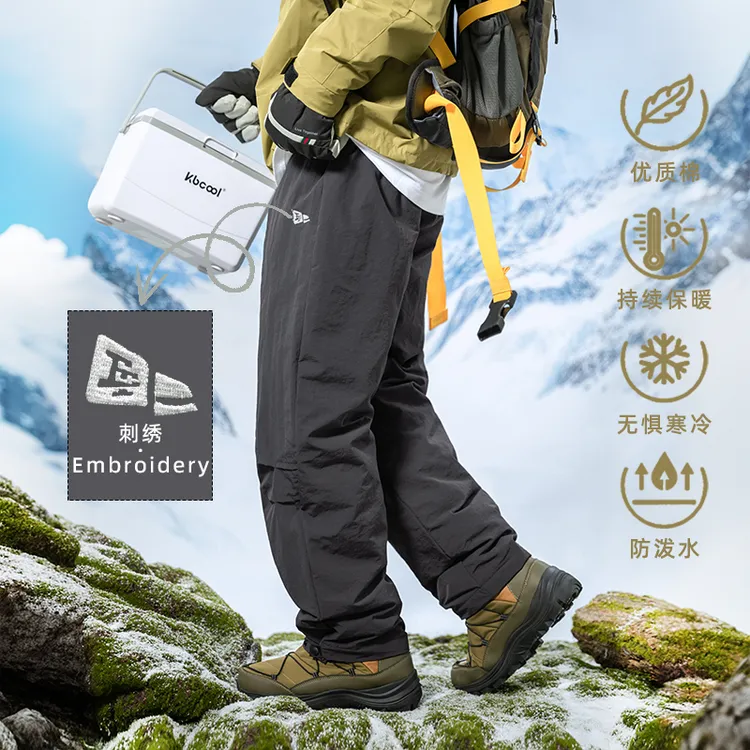 RL2341立体打褶户外防泼水棉裤男保暖冬季新款工装休闲裤加厚保暖