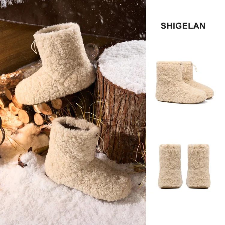 诗歌兰新款爆款棉鞋冬季加绒加厚保暖毛毛内增高雪地靴25221-7